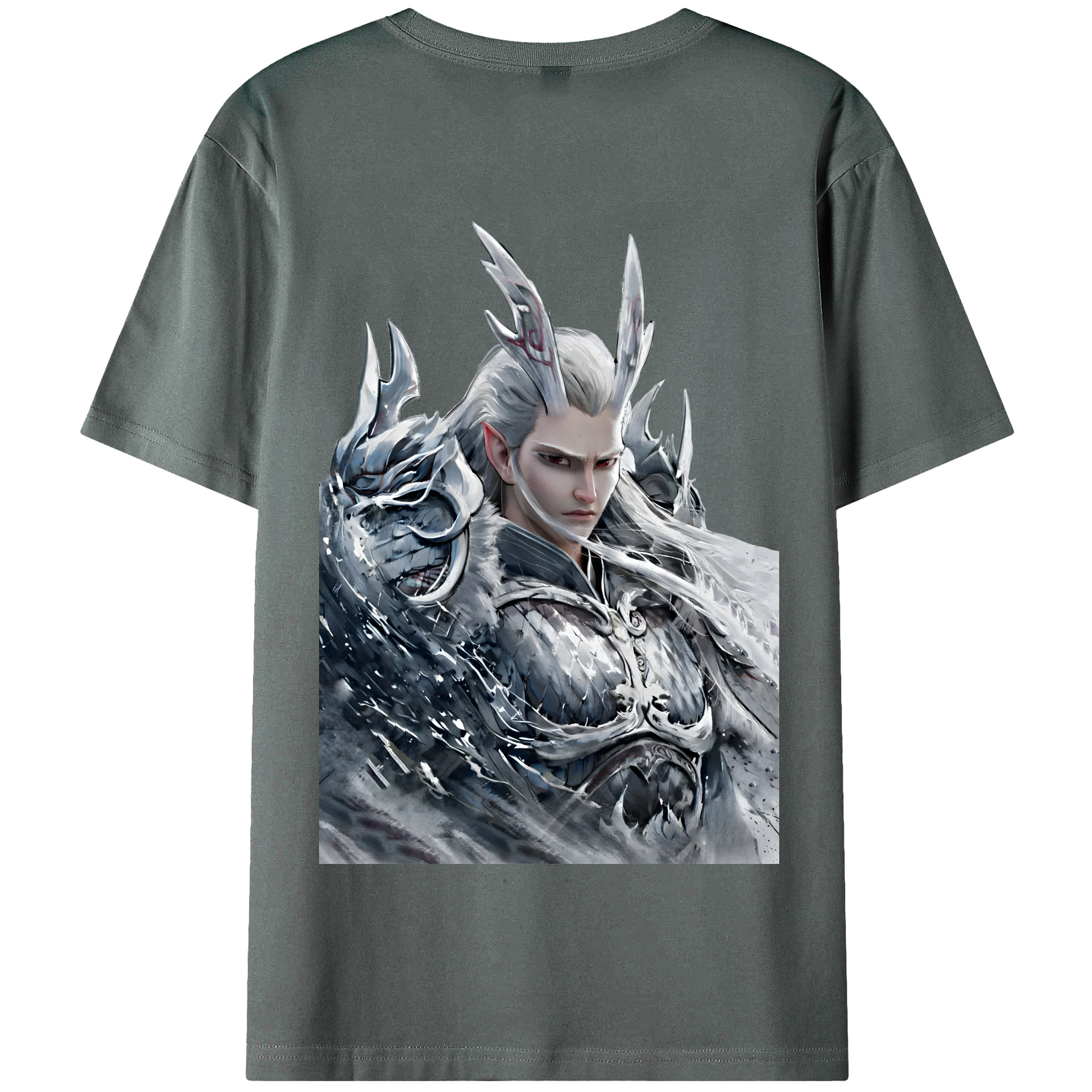 （画像用） Ne Zha 2 ナタ 魔童の大暴れ 綿100％半袖Tシャツ（背面プリント）